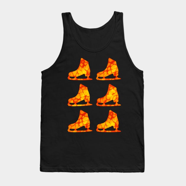 Watercolor Figure Skates (Orange) Tank Top by illucalliart